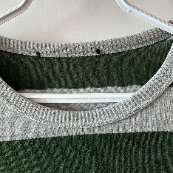 π3 for $25π Forever 21 Green & Grey Striped Sweater - Picture 3 of 4